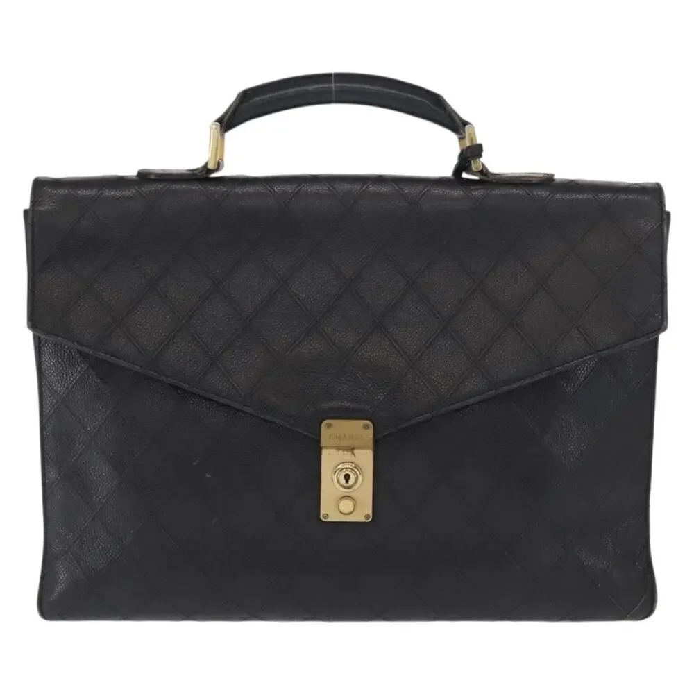 Chanel Bicolore Business Bag Caviar Black